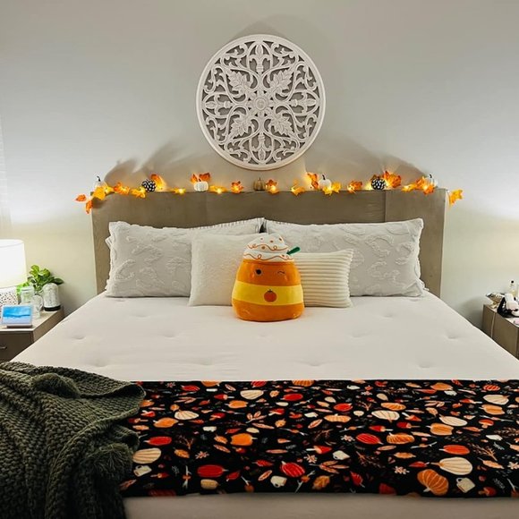 2Pack 16.4ft 40 Halloween Home Decor Maple Leaves Stringsss lighted Fall Garland - Picture 11 of 11